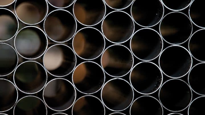 Raw steel tubes ready for Panatta custom frame color powder coating